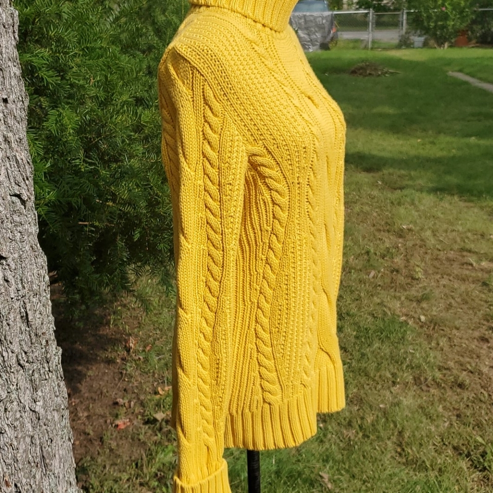 LAND'S END ▪︎ Women's 100% Cotton Cable Knit Sweater, Size M, Like New - Picture 3 of 9